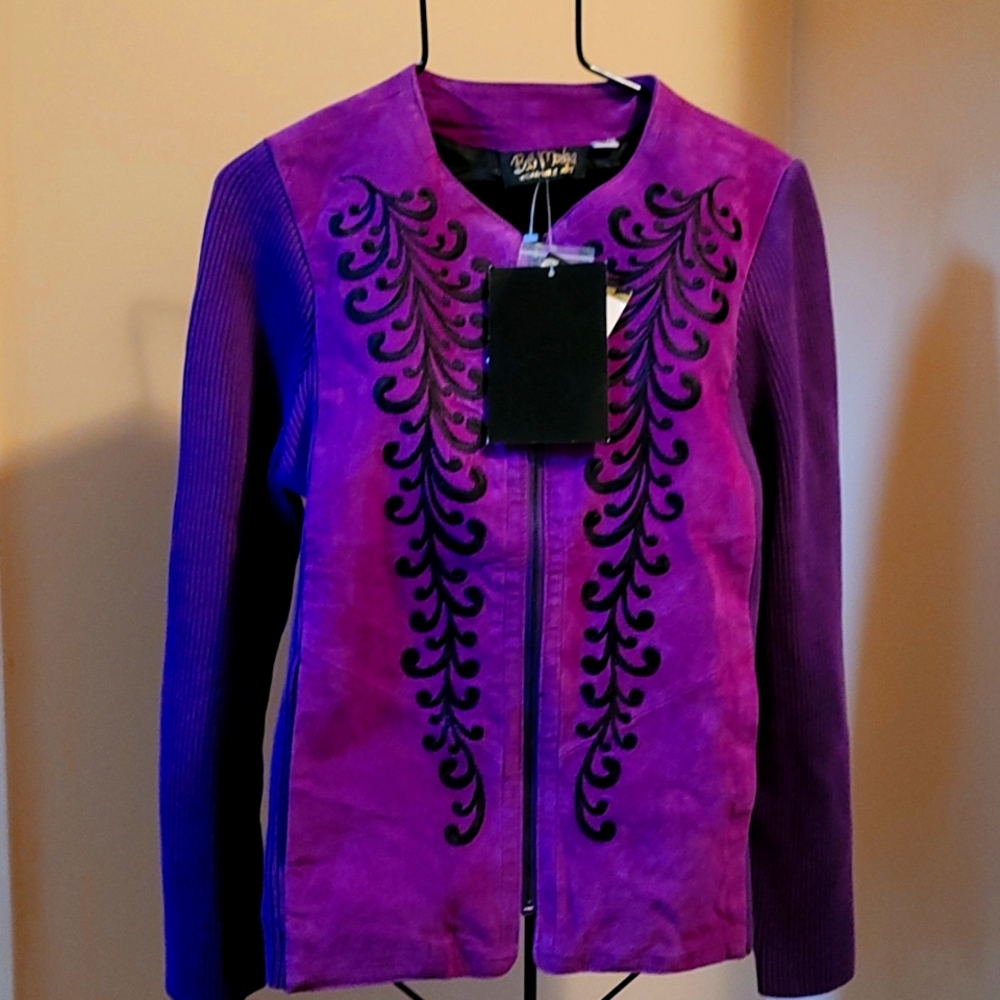 NWT  XS Bob Mackie Suede Jacket